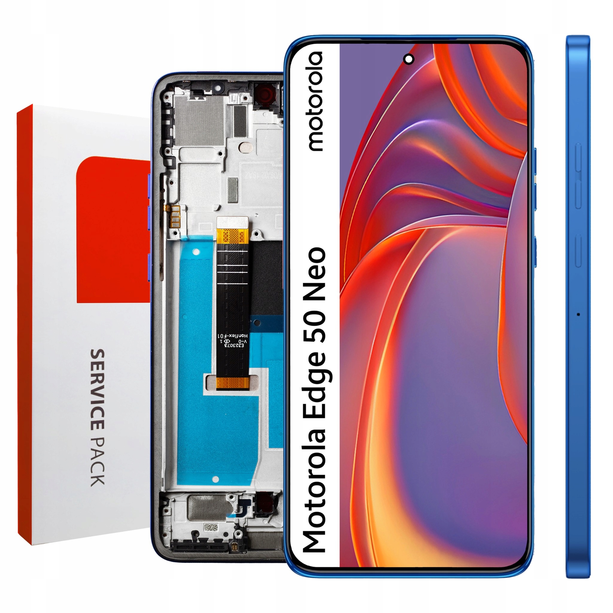 XT2409-1 Originál Zila pre Motorola Edge 50 Neo LCD Rámček Modrá Matica
