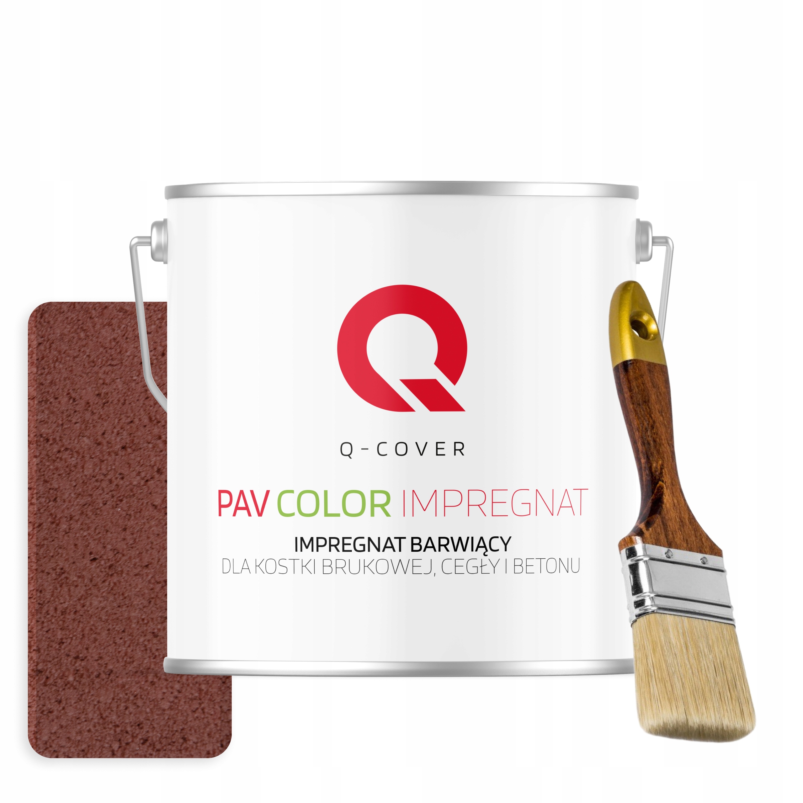 Barvící impregnát na betonu dlažebních kostek 5 l Višňový štětec