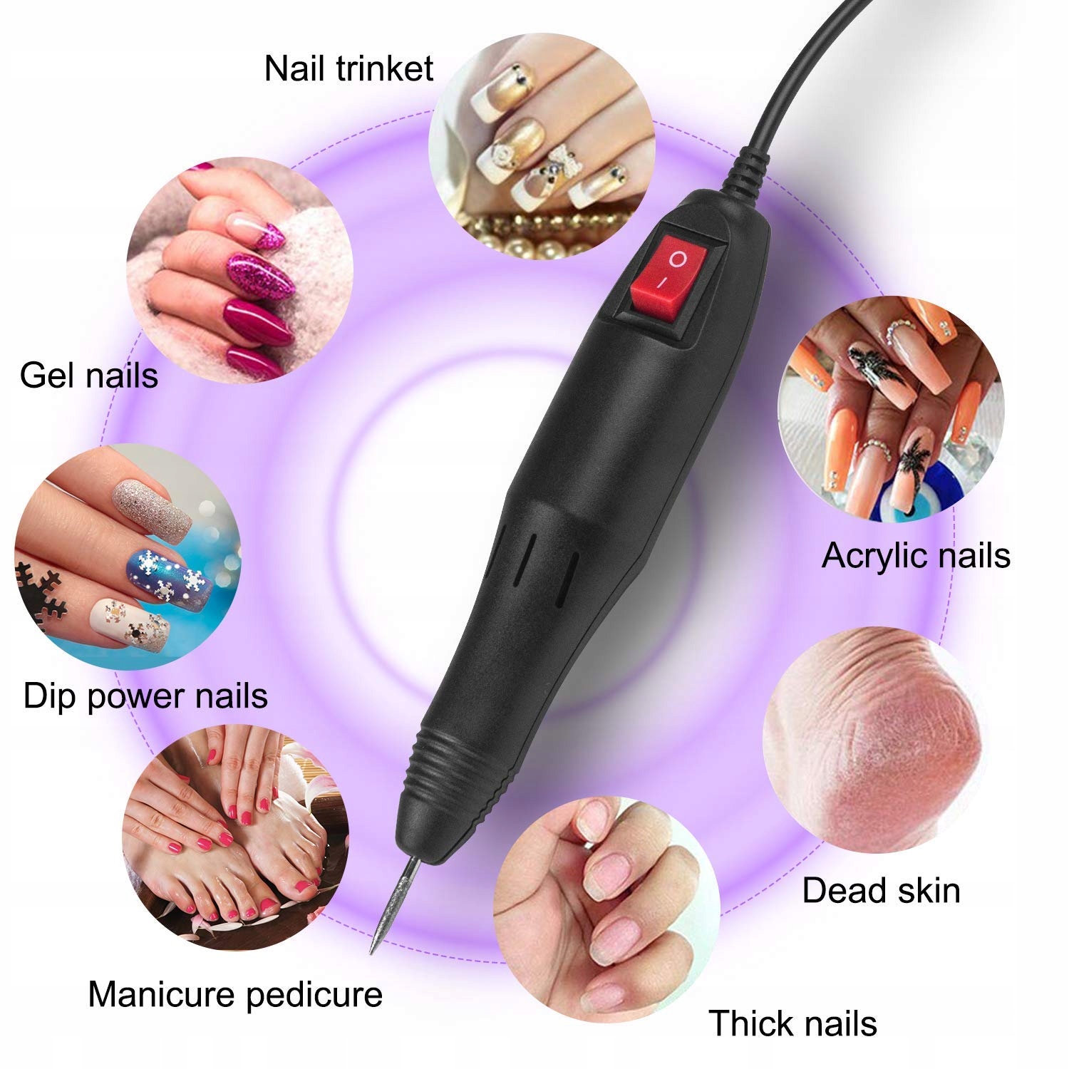 Elektryczna frezarka do paznokci, zestaw do manicure 20000 RPM — miniatura 2