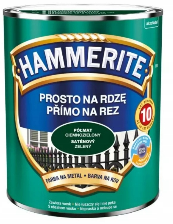 Hammerite farba na rdzę Ciemnozielony półmat 2,5L