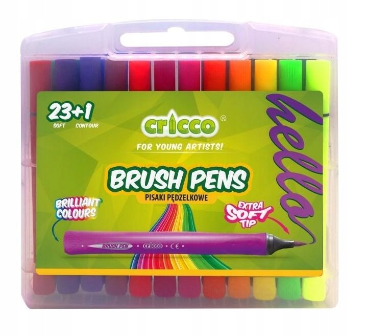 

Pisaki pędzelkowe Cricco 24 w etui