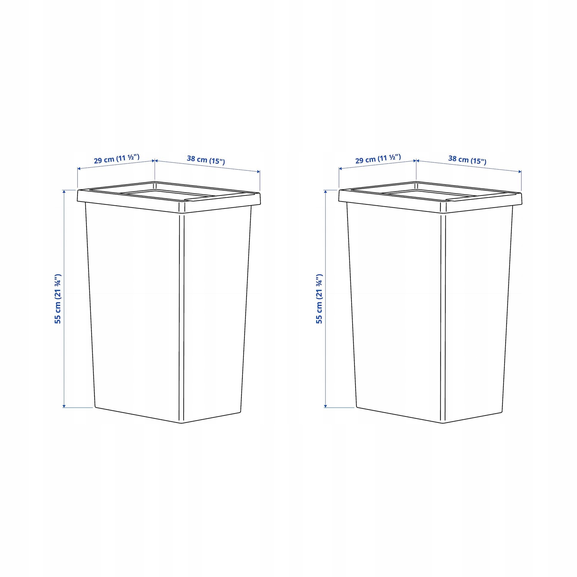 2 ks Plastový koš Filur s víkem 42 l, bílý pro třídění