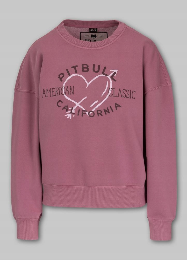 Dámská Oversize Mikina Crewneck Washed Manzanita Heart Pohodlná mikina s potiskem