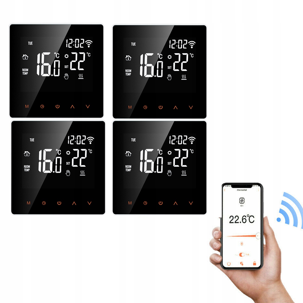 Wifi Termostat Pokojový regulátor teploty 4ks