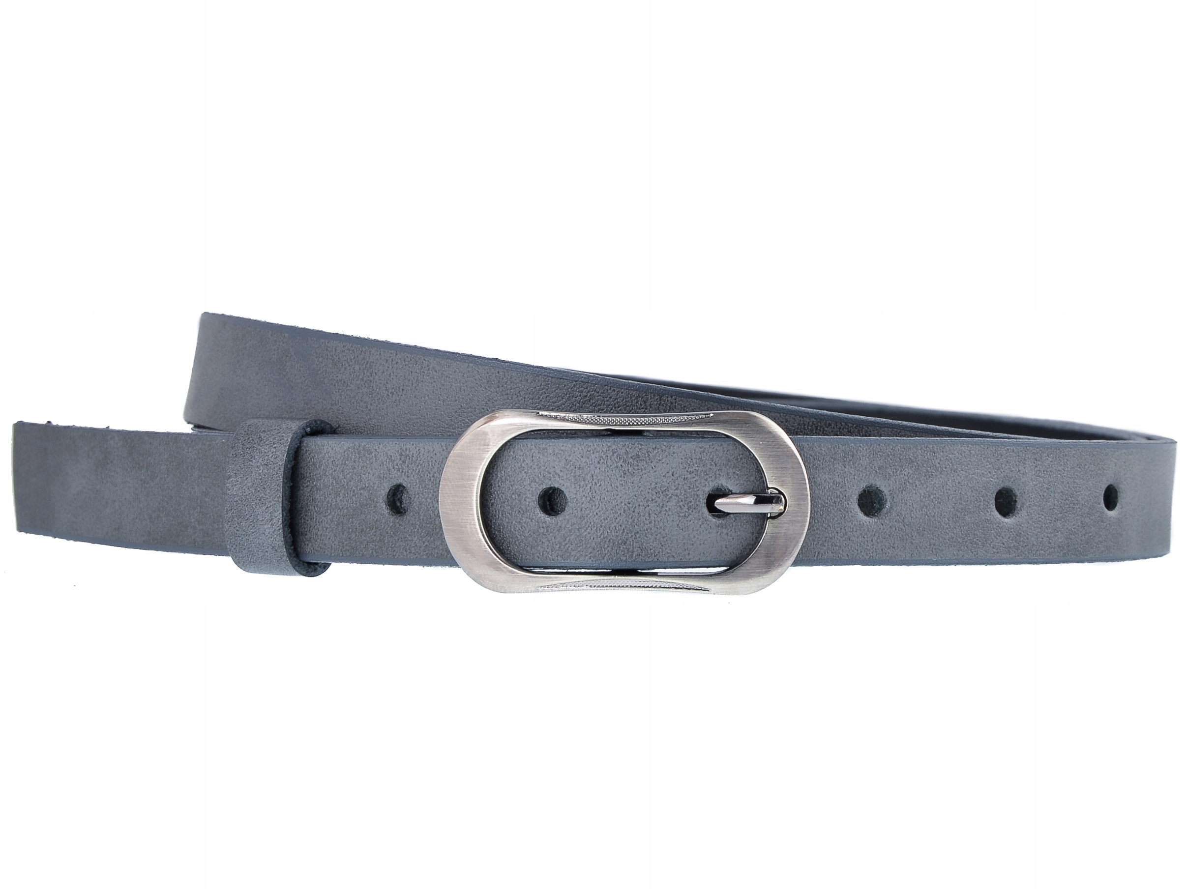 

Przepiękny c. szary pasek 100% Skórzany | r.120cm