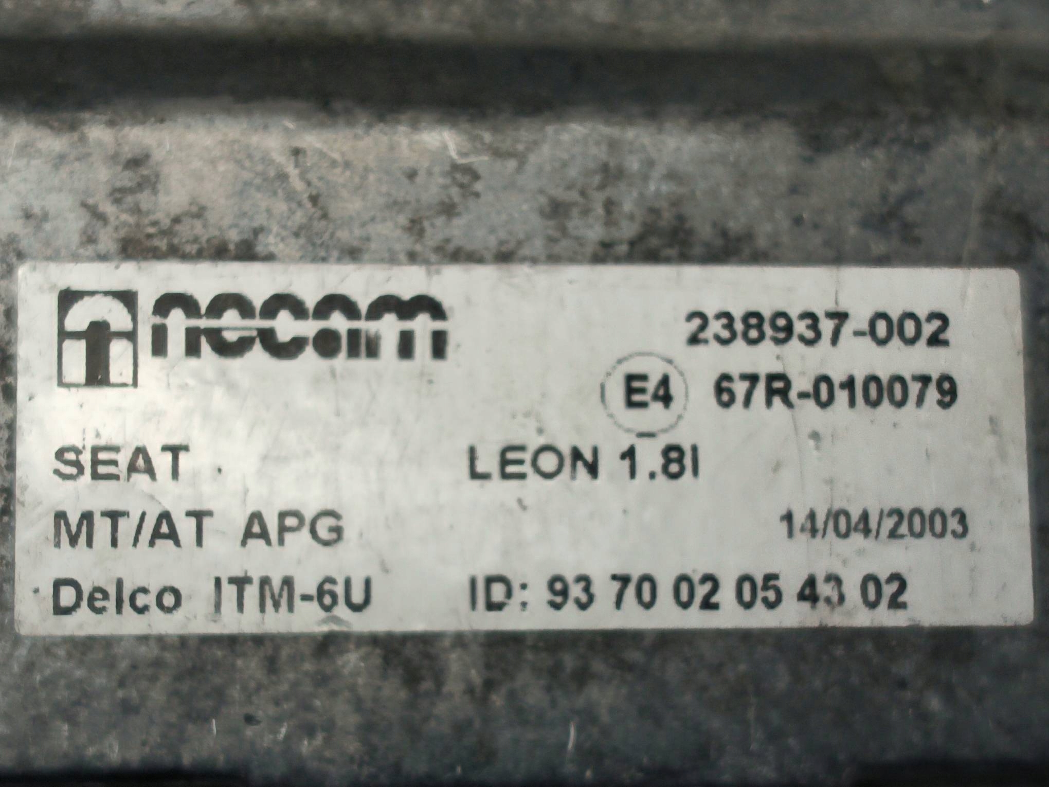 Computer 09385519 1.2 OPEL CORSA C