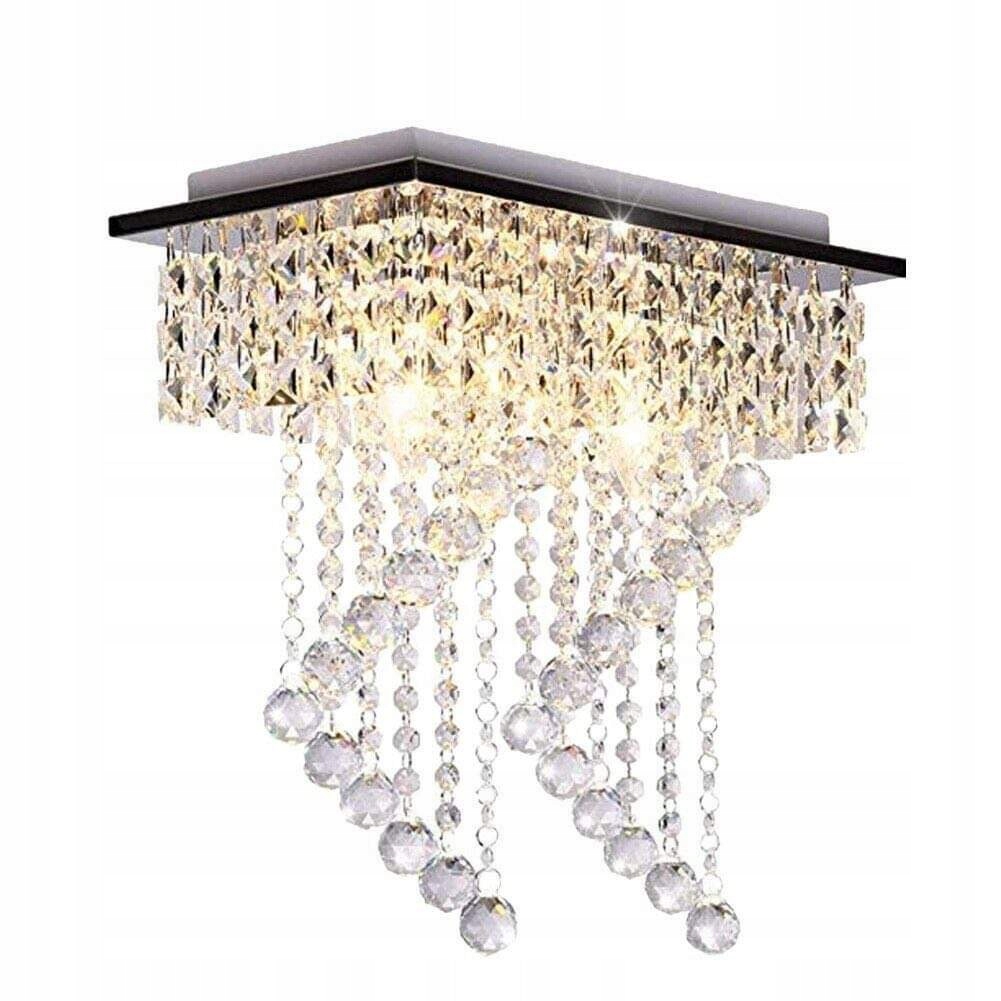

Lampa Kryształowa Sufitowa Plafon Chrom Kryształ