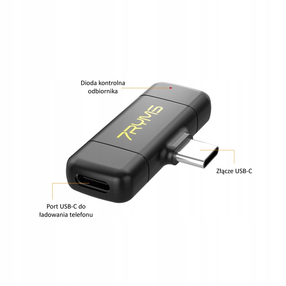 Bezprzewodowy mikrofon dla dwóch osób 7Ryms Rimo S1 USB-C + etui ładujące Model RIMO S1