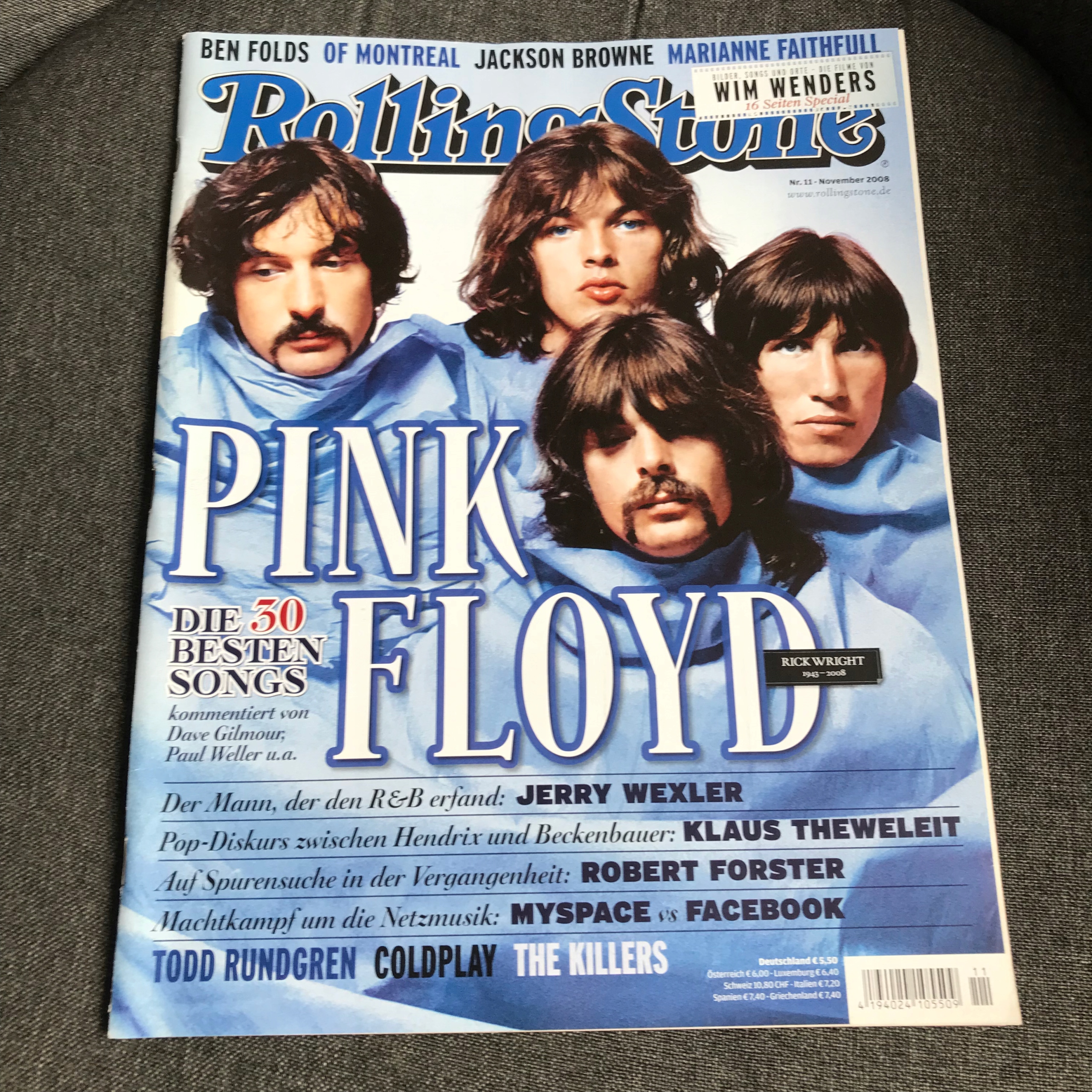 ROLLINGSTONE 11/08 PINK FLOYD COLDPLAY THE KILLERS