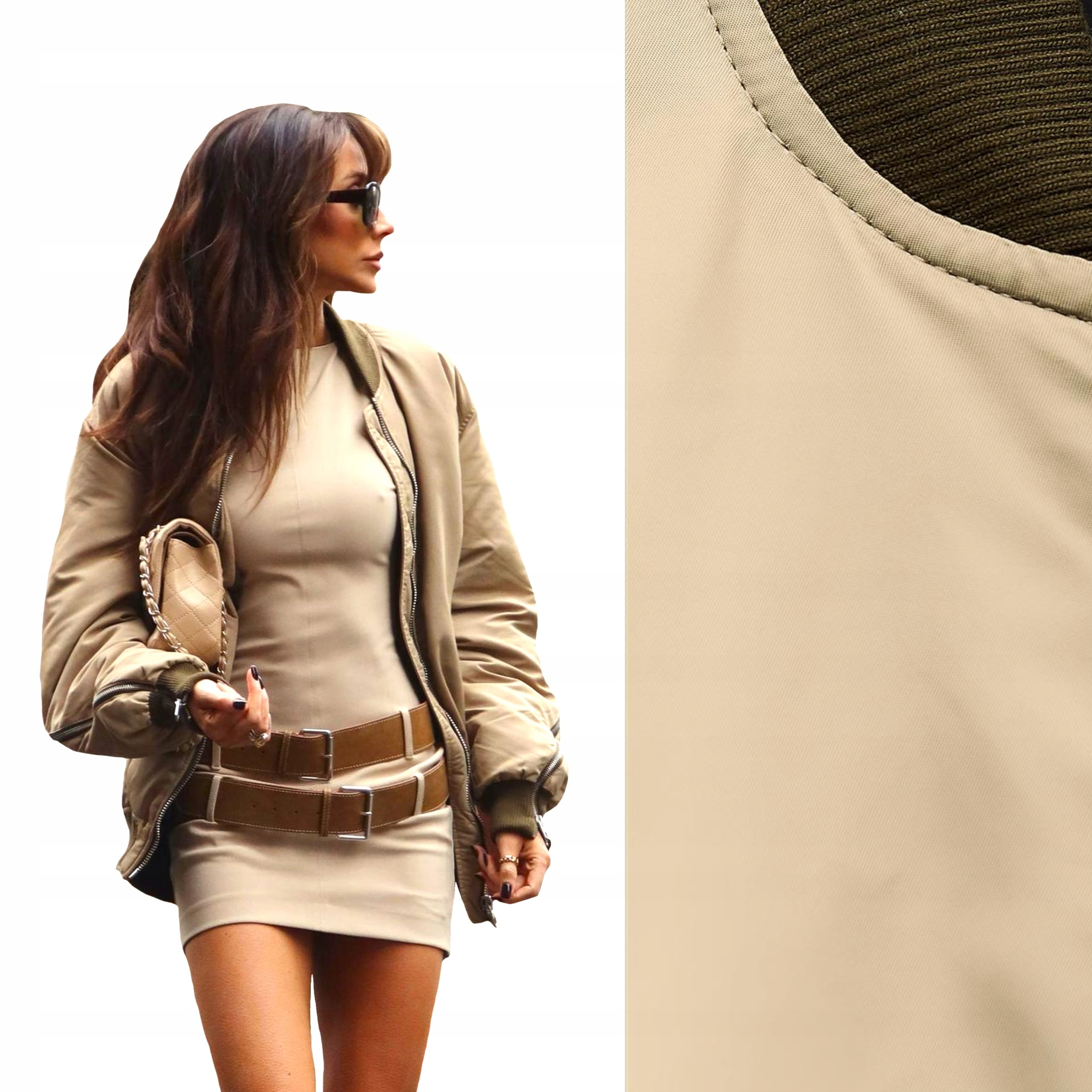 Zara Długa Gruba Ocieplana Oliwkowa Kurtka Bomber Oversize Suwaki Lux L