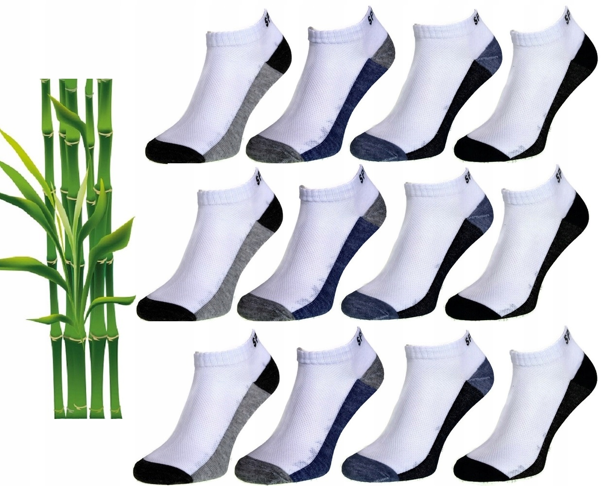 

12x Skarpety Skarpetki Stopki Bambusowe 40-43