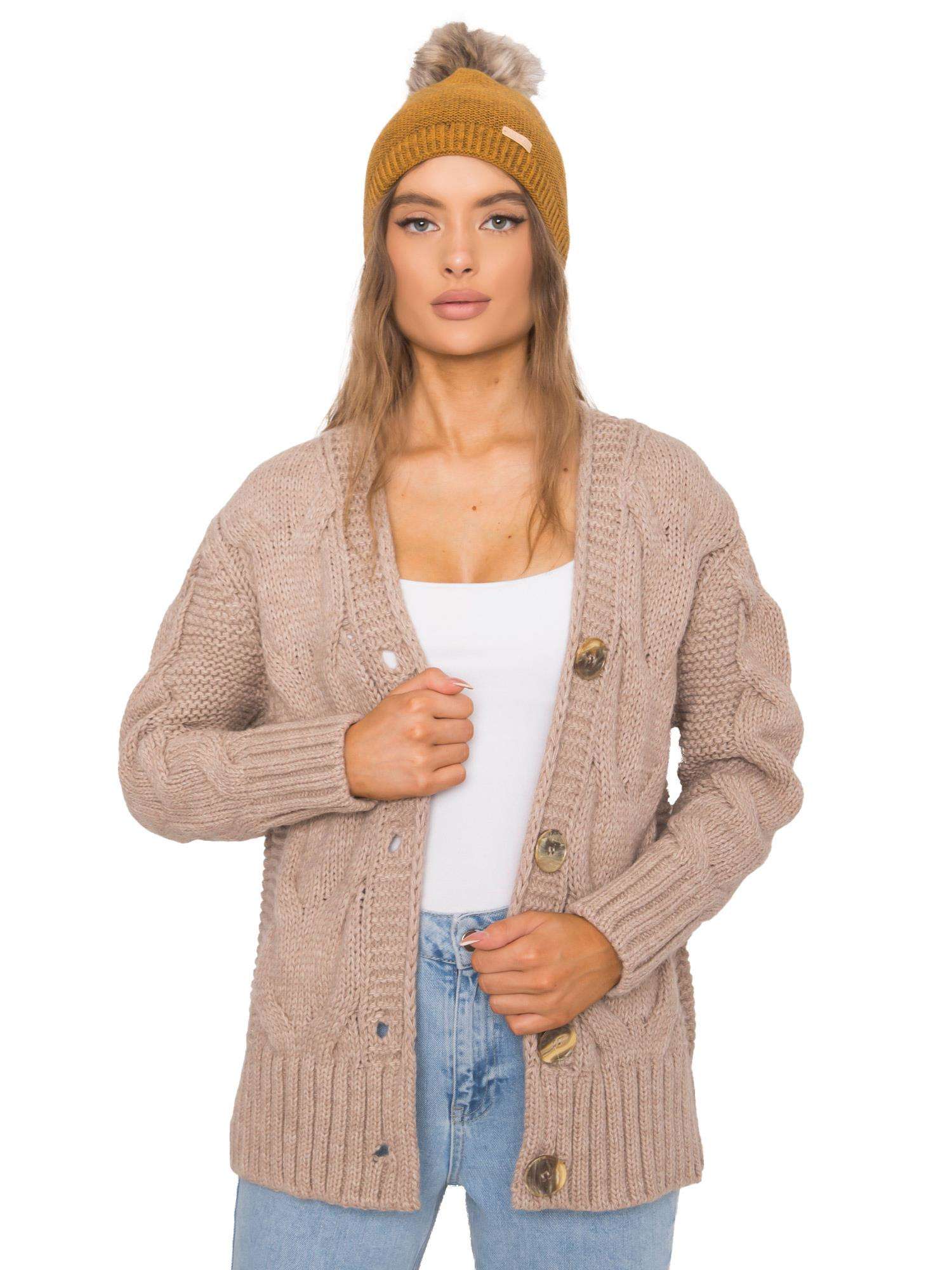 

Damska Czapka Zimowa beanie z pomponem