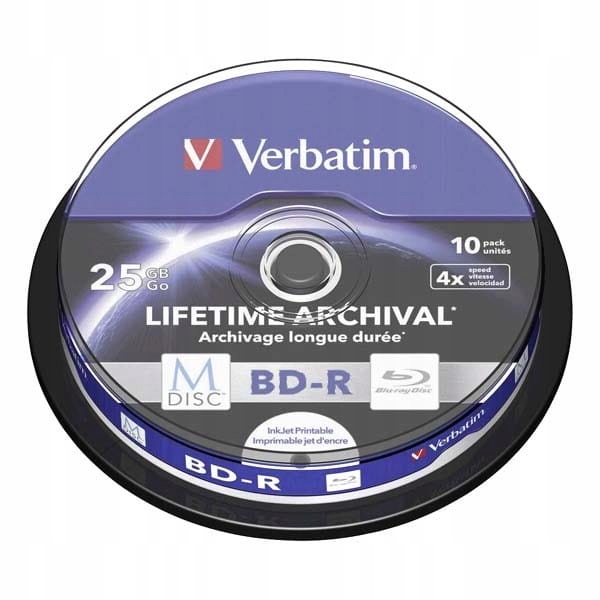 Verbatim Bd-r, 25GB, cake box, 43825, 4X, 10-pack, pro archivaci dat