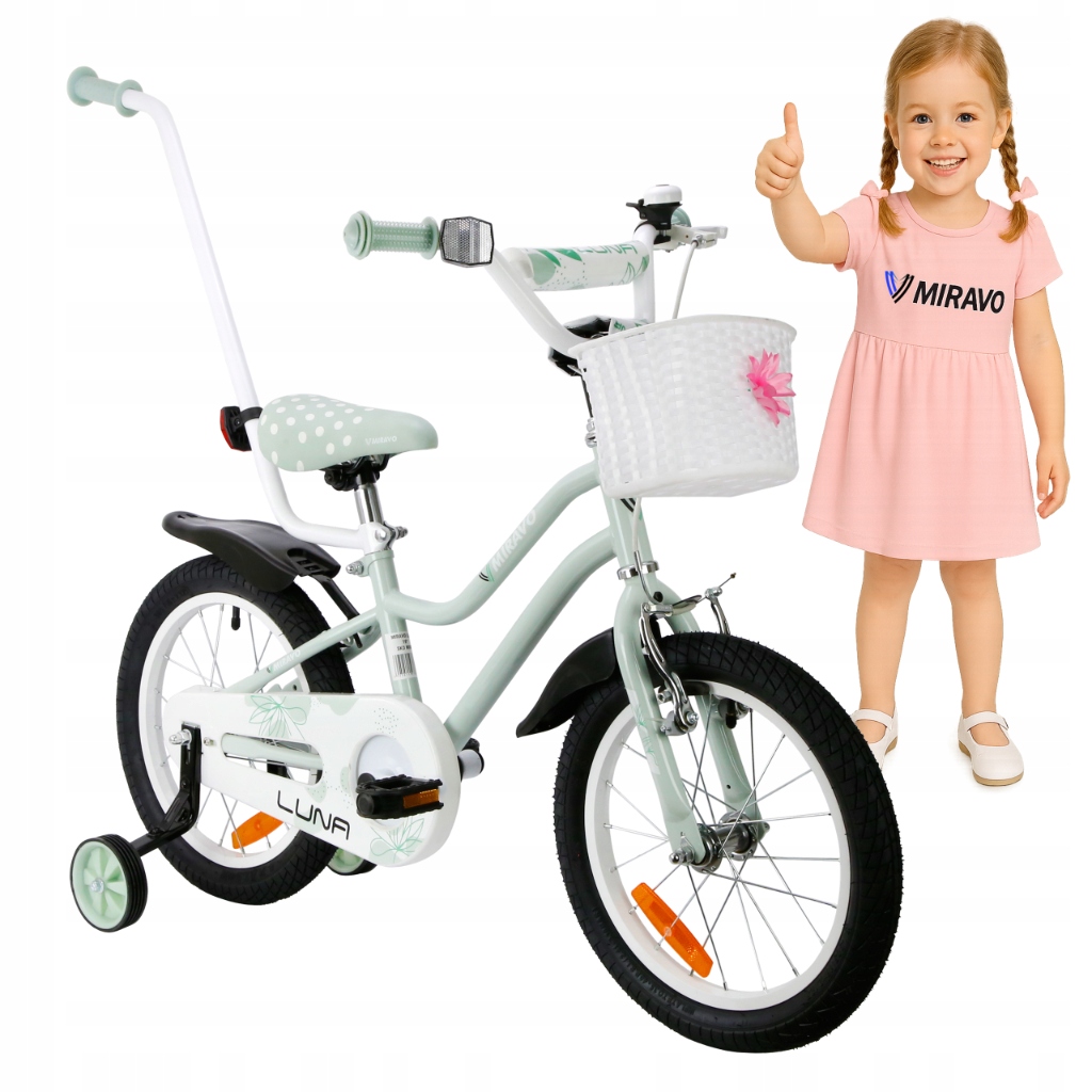 Rowerek Dziecięcy 16 Cali Rower Dla Dziewczynki Koszyk I Prowadnik