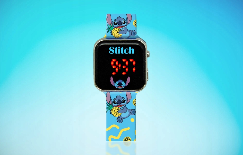 KIDS LICENSING ZEGAREK Z WYŚWIETLACZEM LED LILO&STICH ALARM KALENDARZ 1,44” Stan opakowania oryginalne