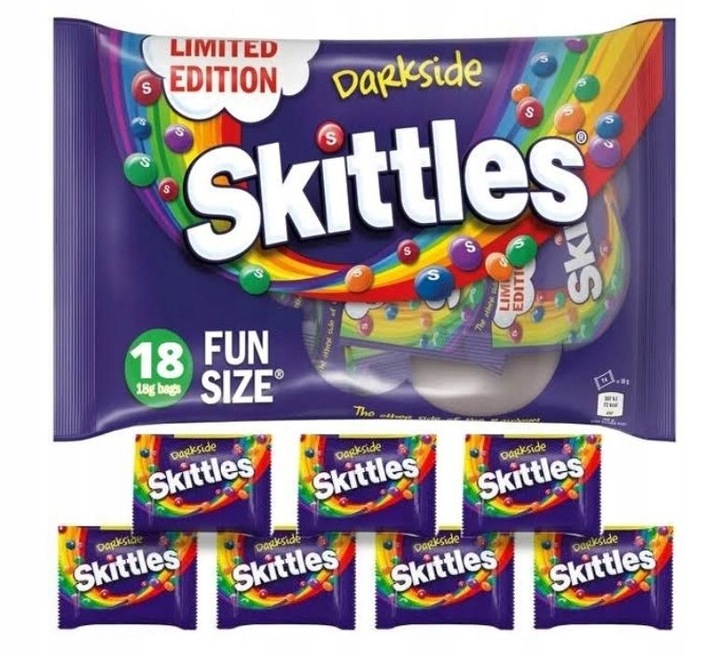Cukierki Draże Skittles Darkside Mini Mix 324 g