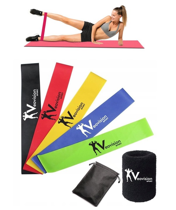 

Zestaw 5 Gum Do Ćwiczeń Mini Band Taśmy Fitness