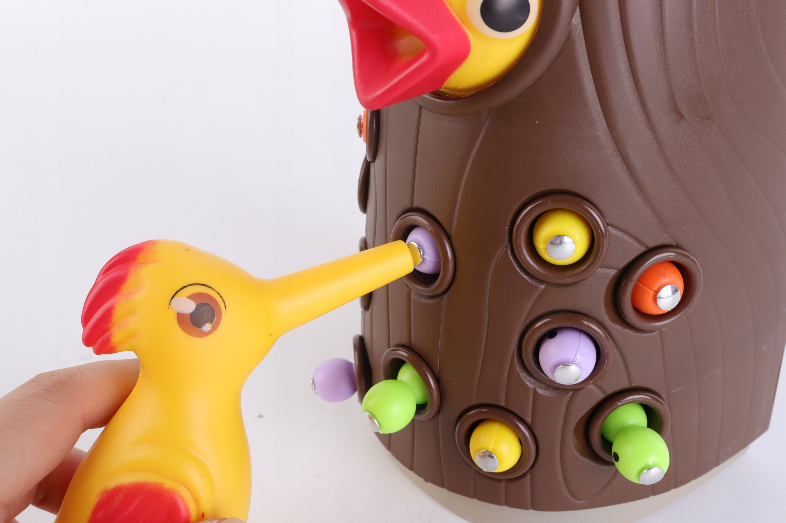 GRA MAGNETYCZNA NAKARM PTASZKA MONTESSORI DZIĘCIOŁ 12 ROBACZKÓW PREZENT HQ Certyfikaty, opinie, atesty CE EN 71