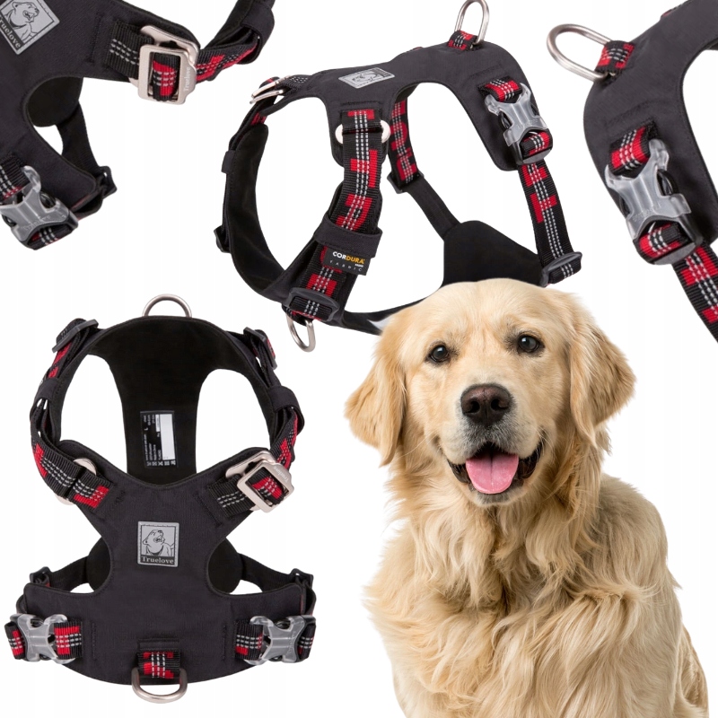 Levně Voděodolné Postroje Pro Psa Lehké Reflexní Truelove Adventure Dog Černé XL