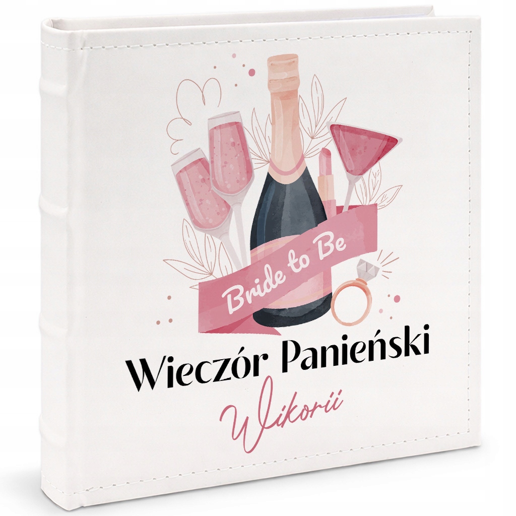 Kožený album Bílý 10 cm x 15 cm na fotografie Bride To Be *jméno* jako Dárek