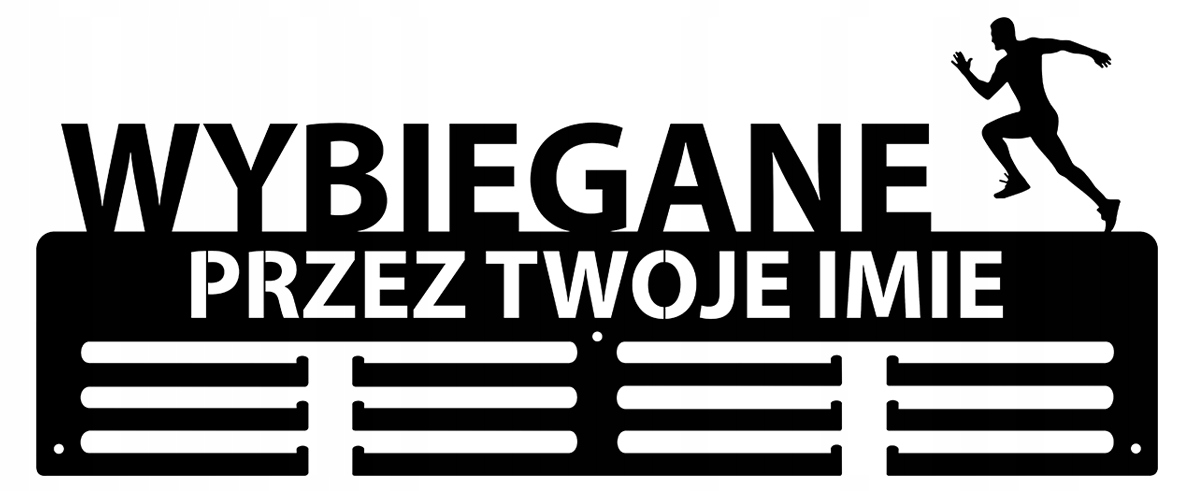 Věšák držák na medaile háček Jméno libovolný nápis logo vyběhnuté