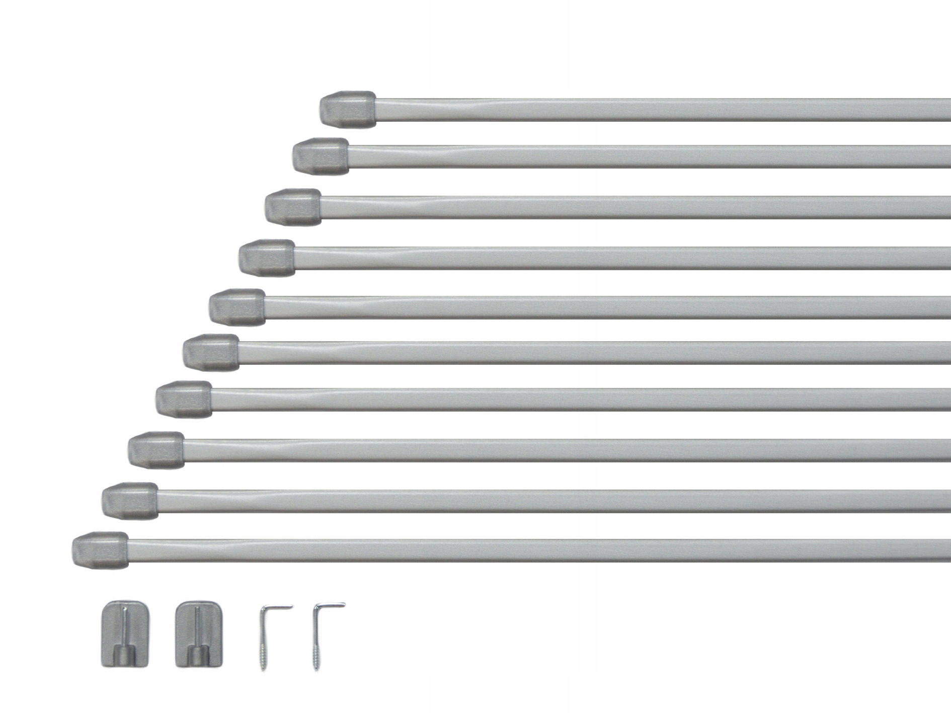 MINI KARNISZ 10 sztuk ZAZDROSTKI srebrny 100-180 c