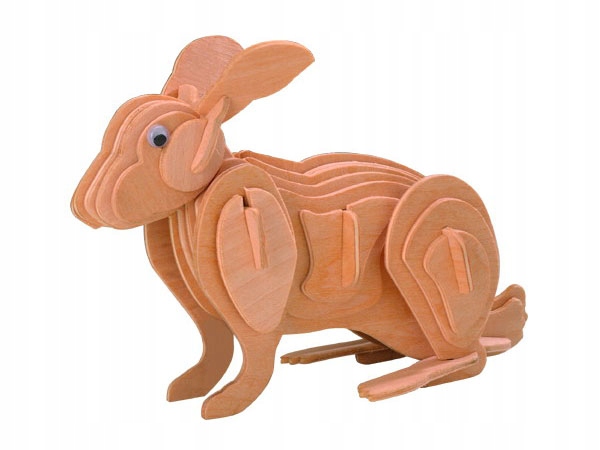 Królik składanka drewniana puzzle 3D M004