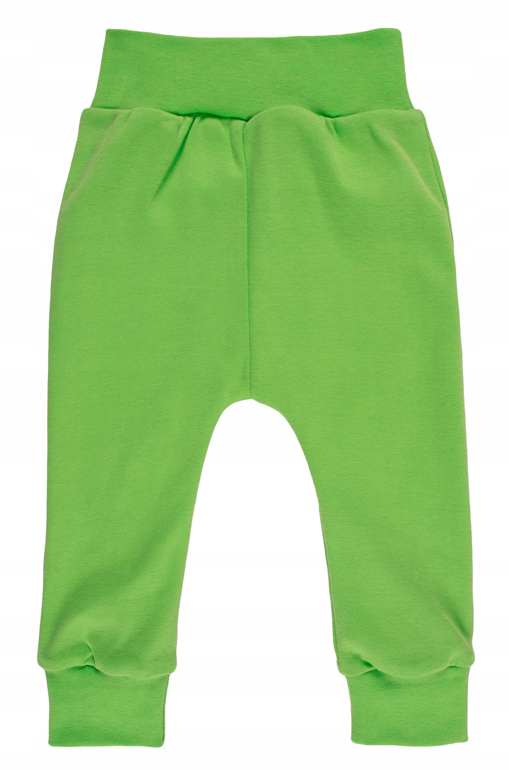 Spodnie dziecięce bawełniane zielone r. 62/68