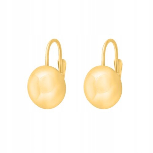 Zlaté 585 náušnice s plechovými skvrnami jako dárek. Spodní strana je konkávní.