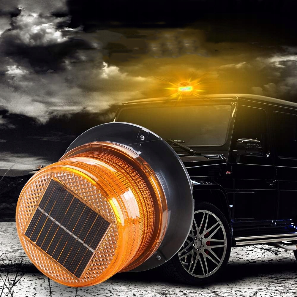 OBROTOWA LAMPA OSTRZEGAWCZA KOGUT LED BŁYSKU SŁONECZNEGO PODSTAWĄ MAGNETYCZ Napięcie 12-24 V