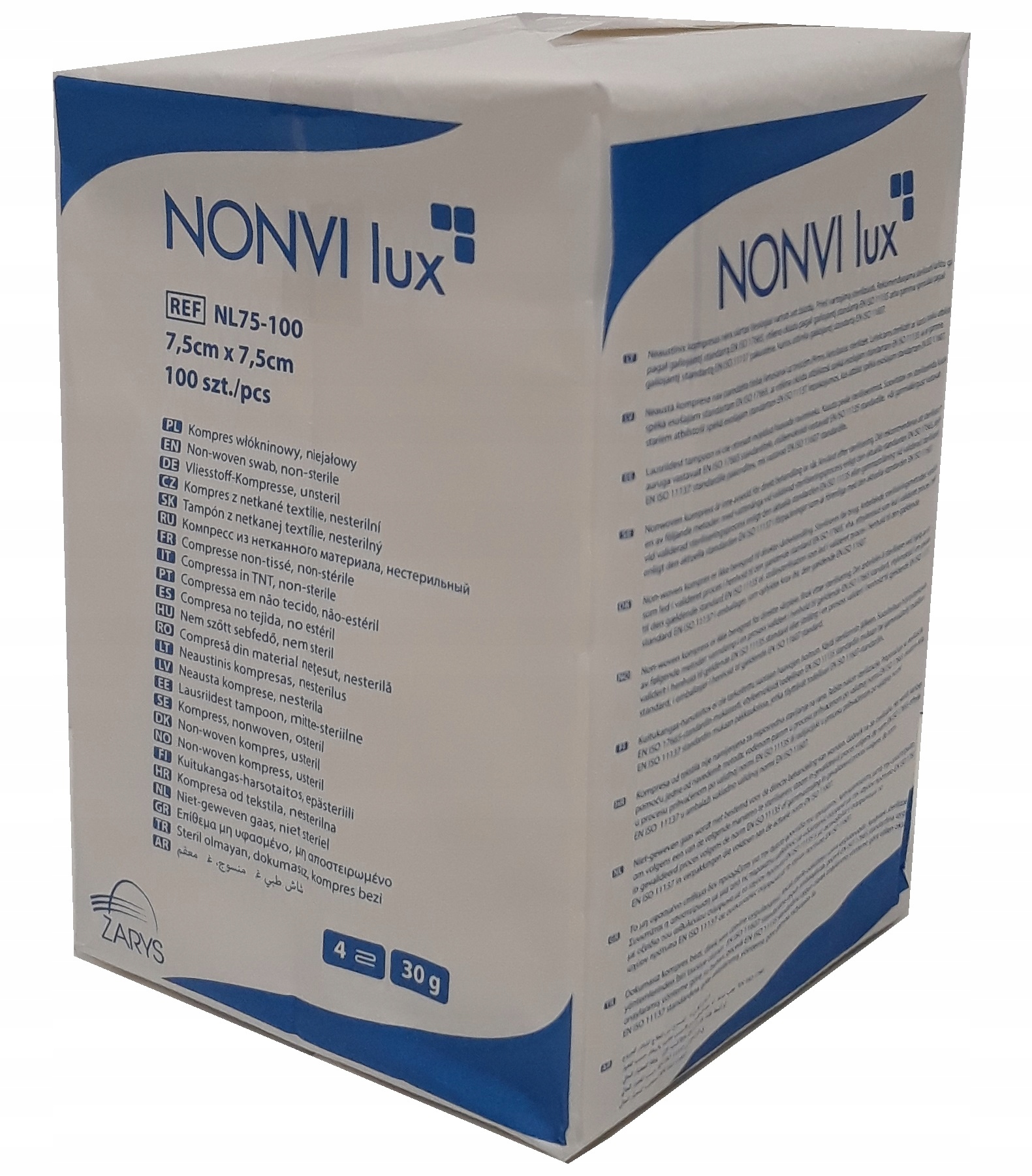 

Nonvi Lux Kompresy Włókninowe 30g 7,5x7,5cm 100szt