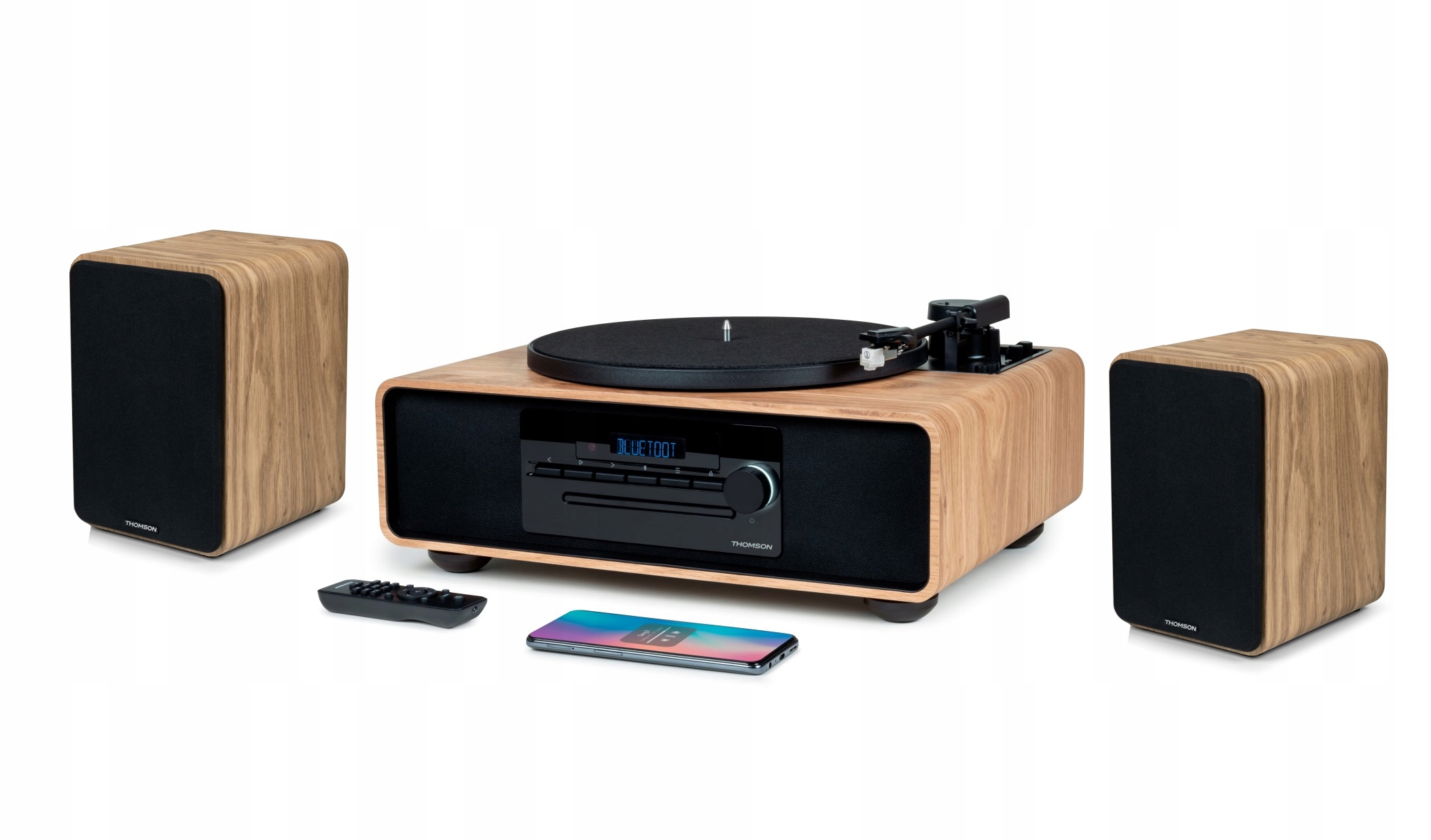 Gramofonem s Bluetooth Fm reproduktory přehrává CDMP3 Thomson MIC300TT/602DUO