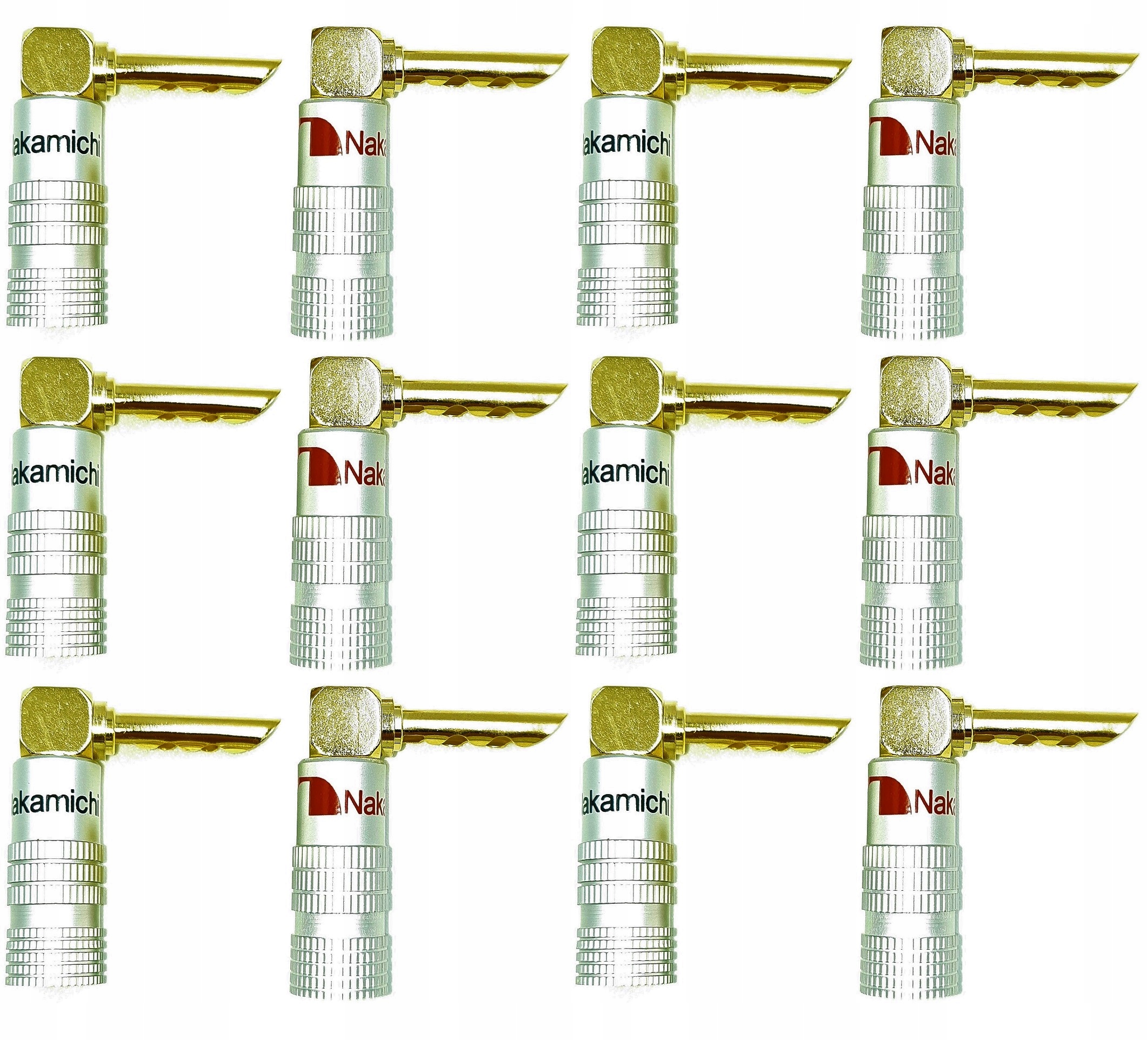 Úhlové banánové zástrčky Bfa Nakamichi Hq Gold 12 Ks