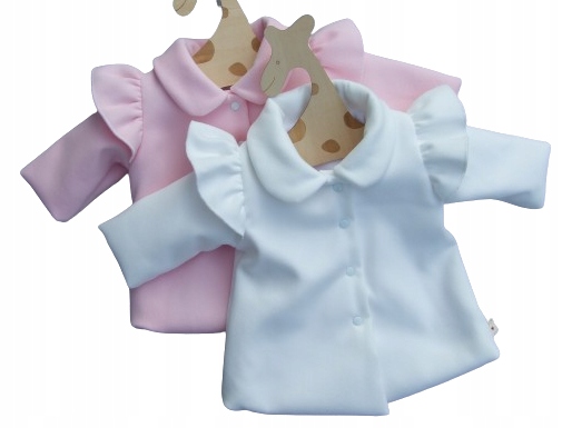 Płaszcz flauszowy dziewczęcy 62r RÓŻOWY / BIAŁY