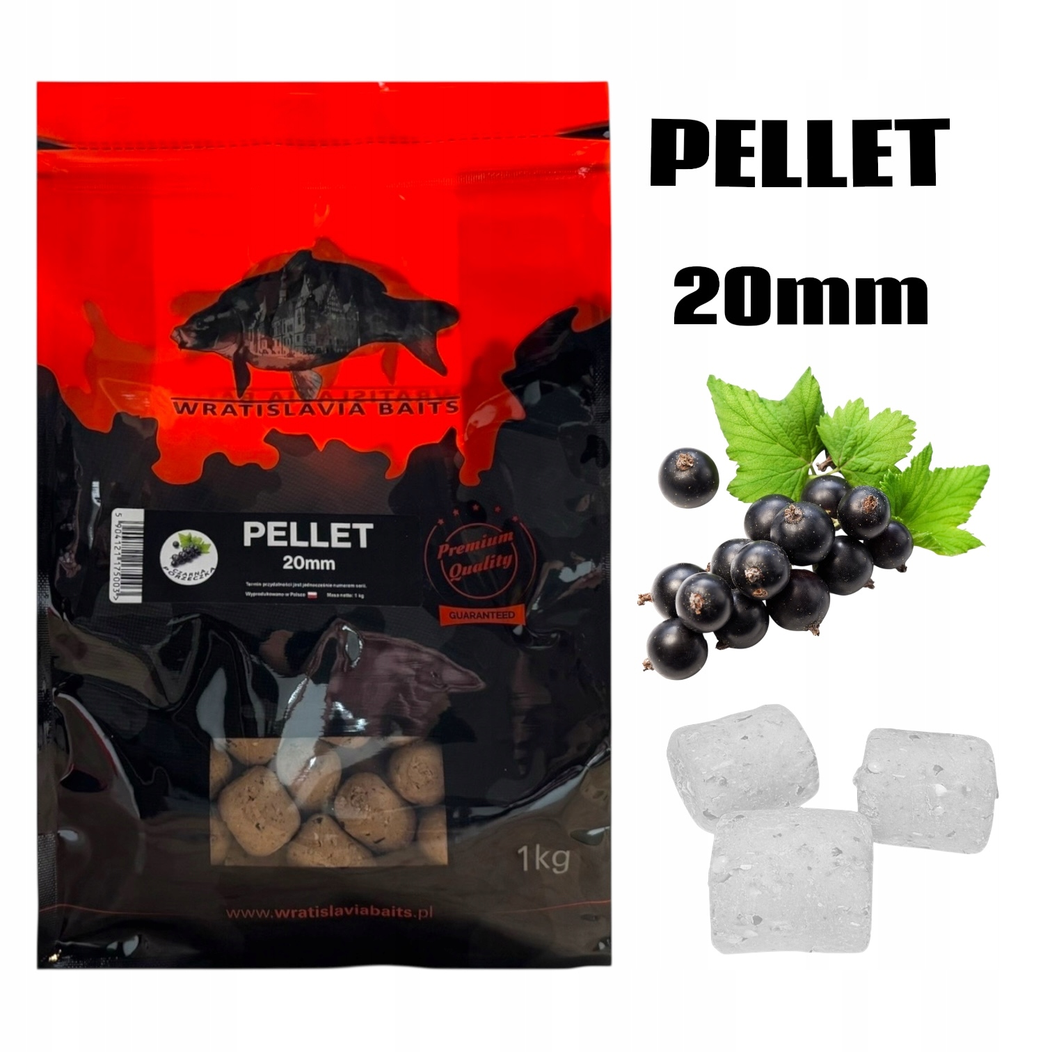 Pellet zanętowy 20mm Czarna Porzeczka 1kg długo pracujący Wratislavia Baits