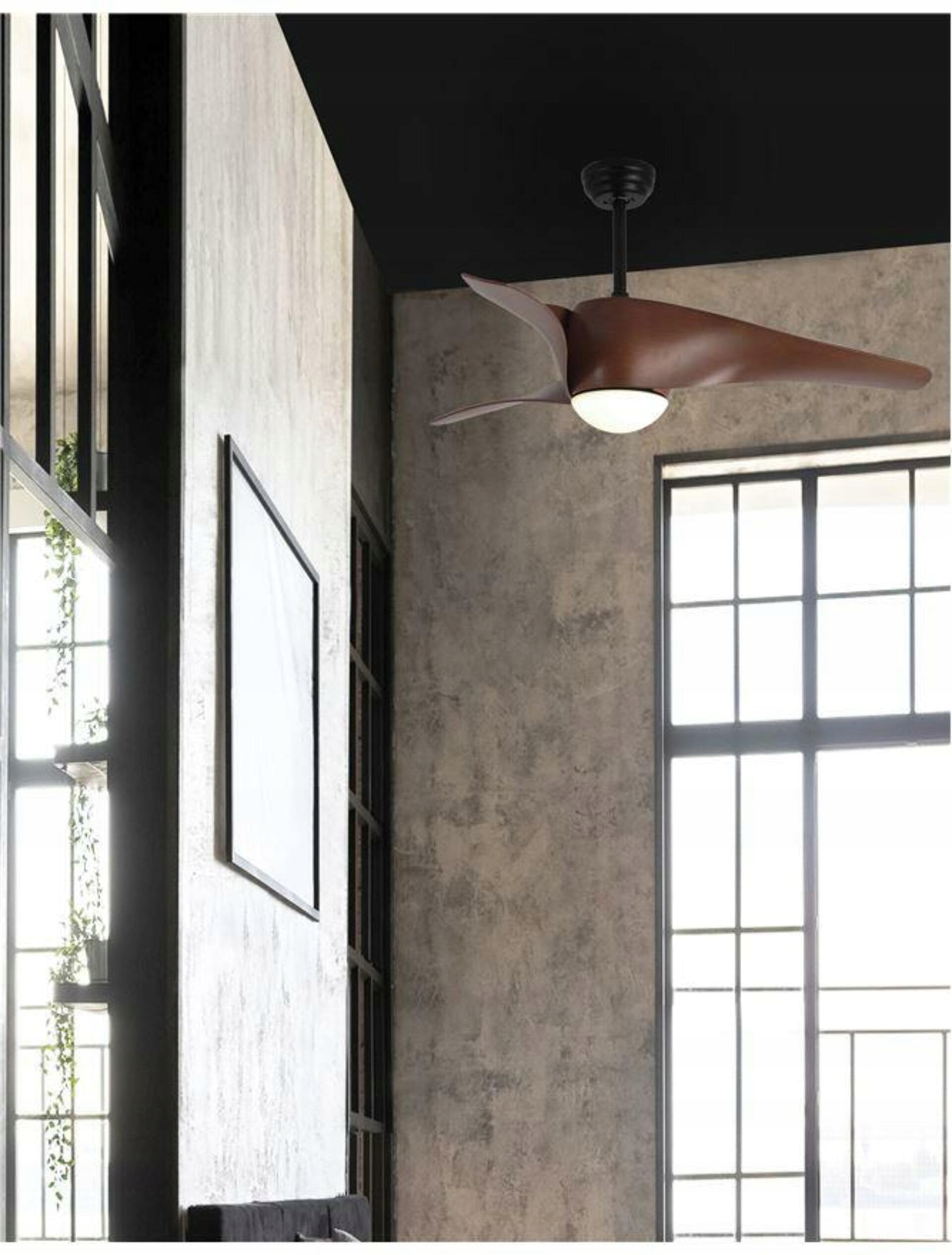 Nova Luce stropný ventilátor so svetlom Breeze telo z ocele matná čierna as