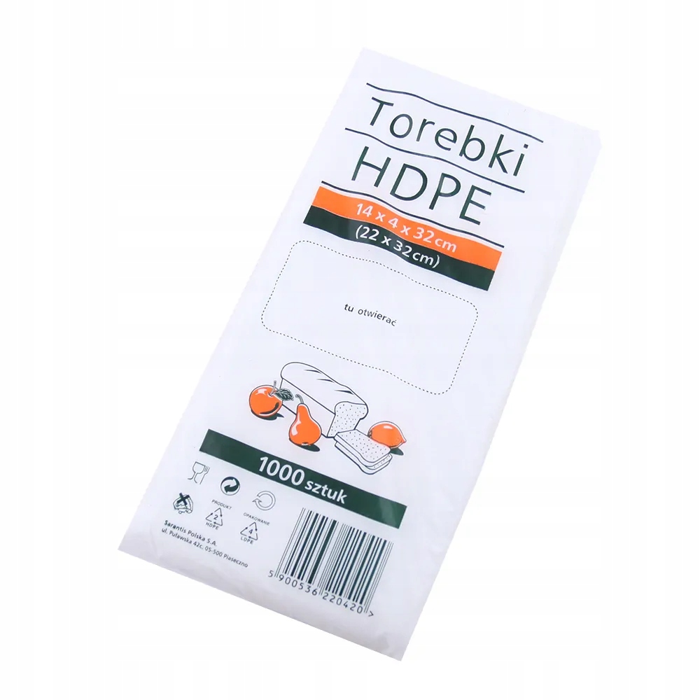 HDPE Torebki Woreczki Foliowe 14x4x32 1000 sztuk