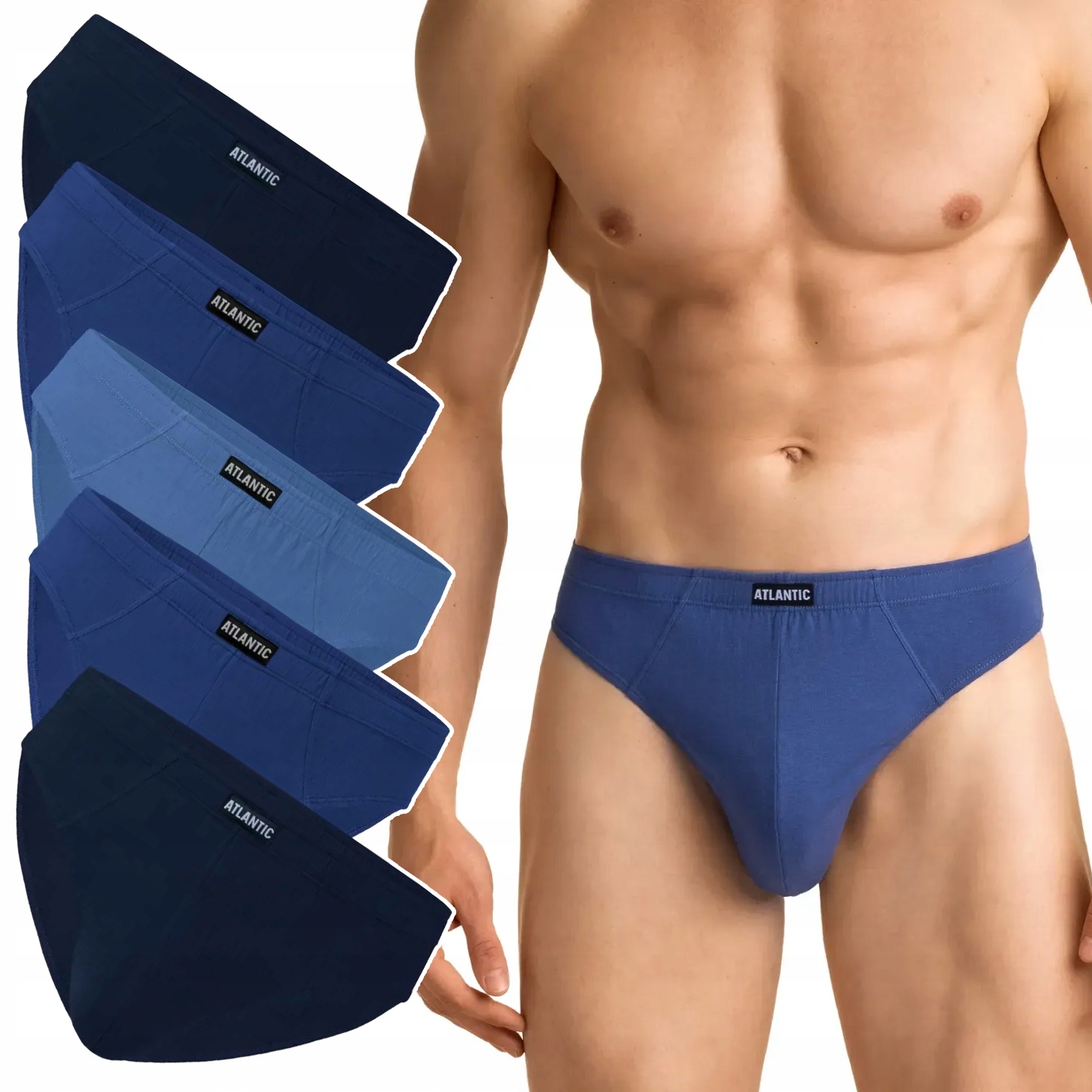 Pánské Slipy Atlantic 5SMP-001, přiléhavé slipy z bavlny 5-PAK M
