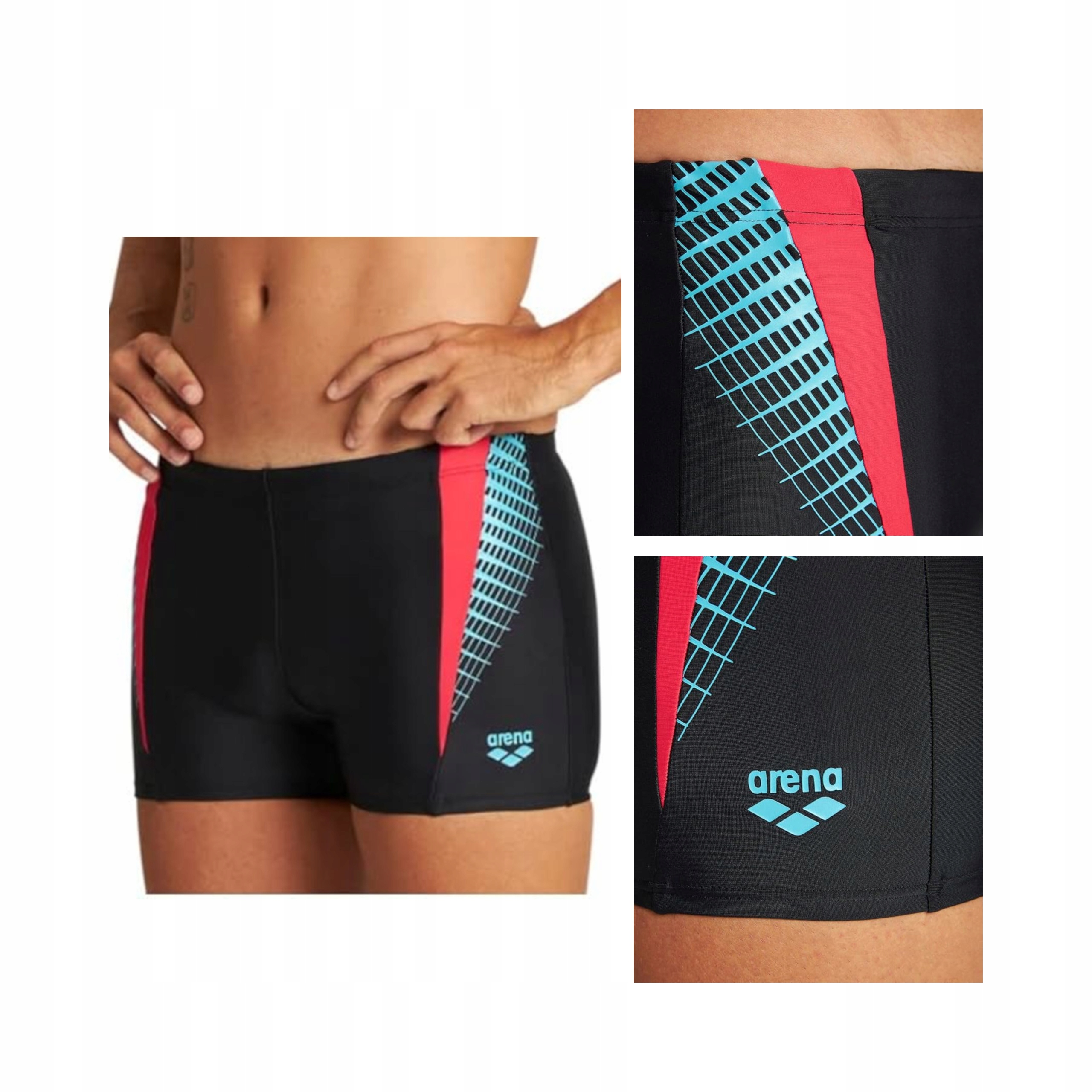 Arena Threefold Męskie Szorty Kąpielowe Maxfit Black Rozmiar 8 Uv UPF50+