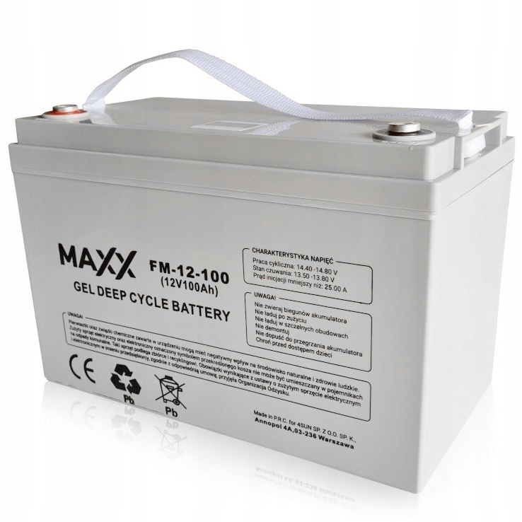 Akumulator Żelowy Maxx 12-FM-100 12V 100AH gel Fotowoltaika KompasKampery