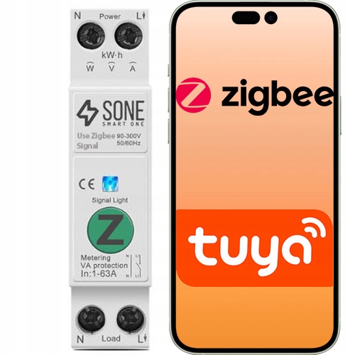 Relé 63A Zigbee Tuya Smart Pojistka S Měřením Na Dálkové Ovládání
