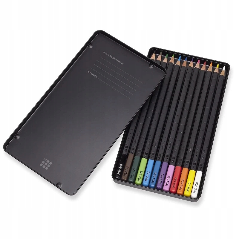 Akvarelové pastelky Moleskine 12ks v kovové krabičce