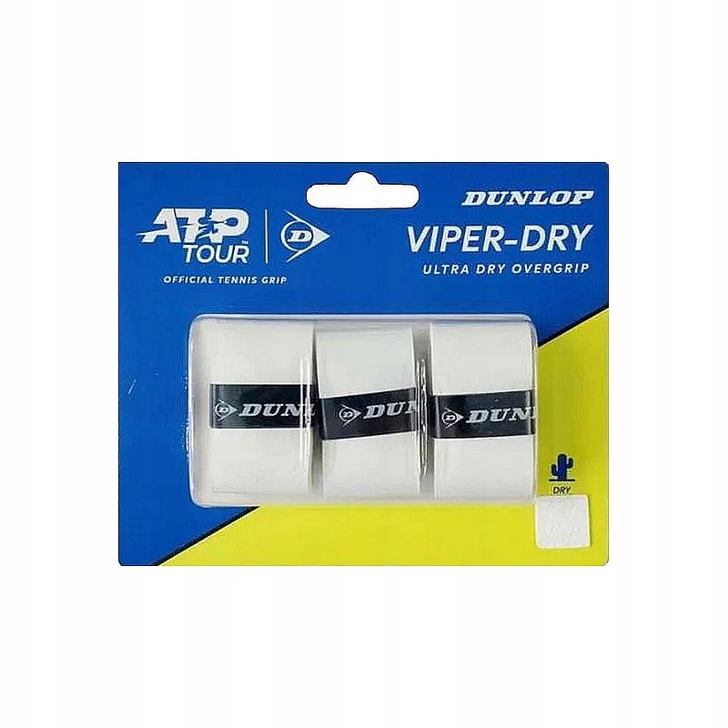 Owijki wierzchnie Dunlop Viper-dry Overgrip Białe 3 szt
