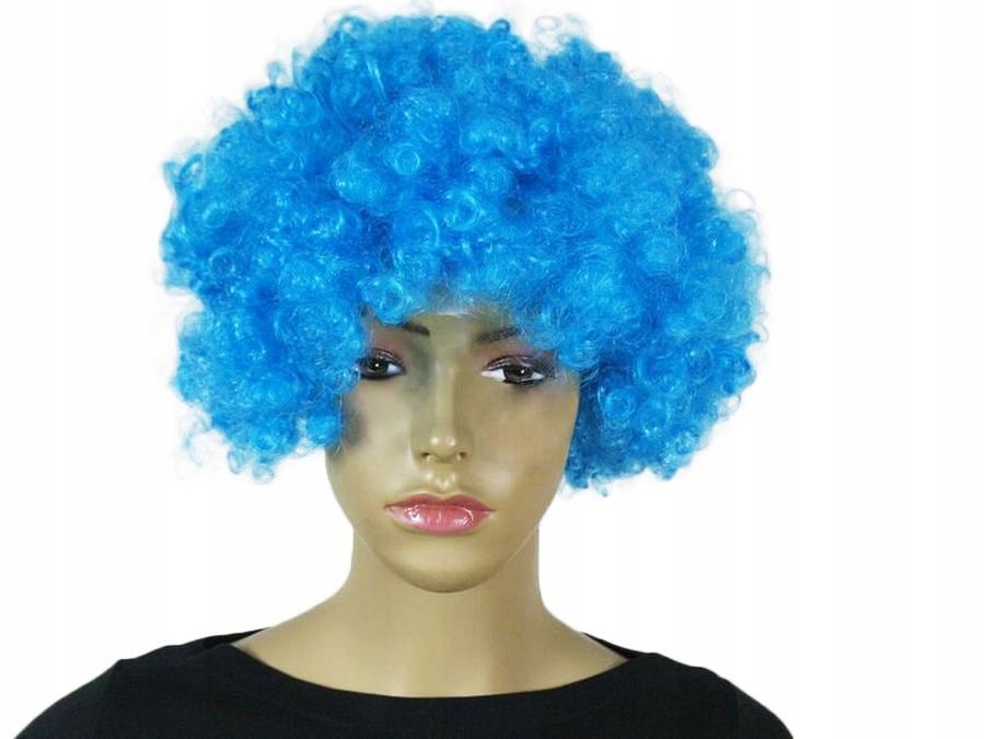 

Peruka Afro Klaun Niebieska Niebieskie Włosy