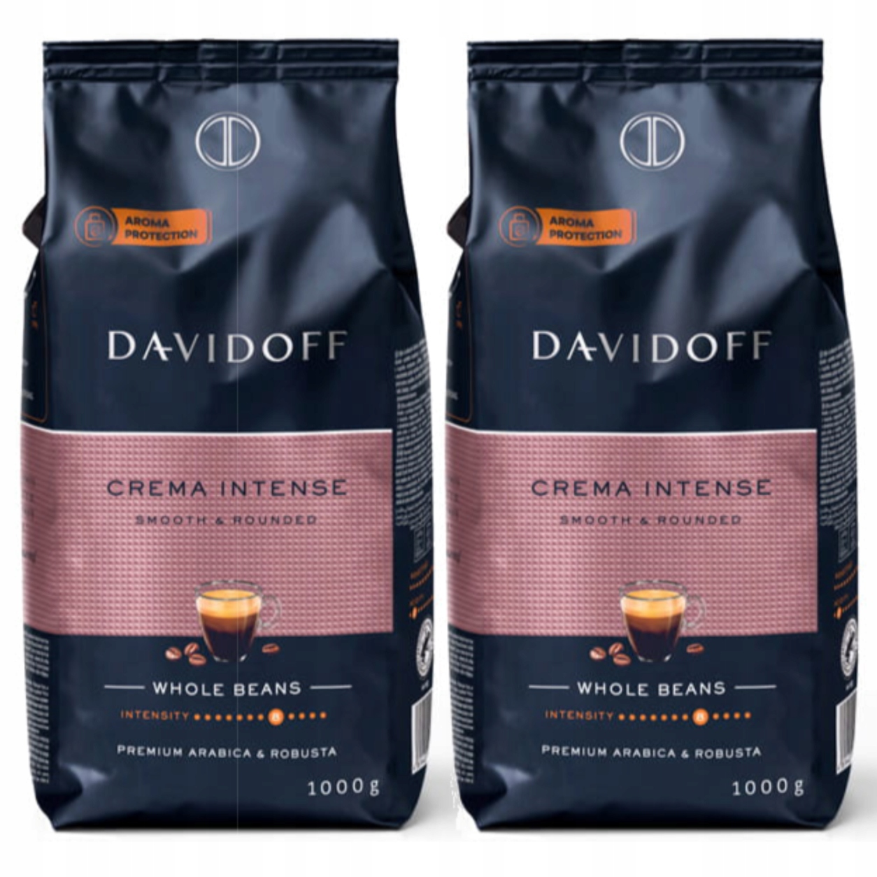 Levně Davidoff Cafe Crema Intense Káva Zrnková Arabika Robusta 1kg x2