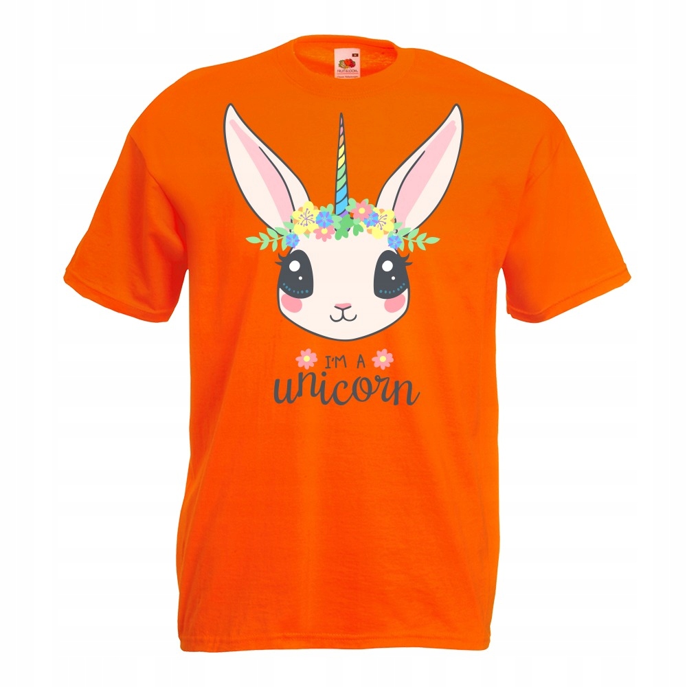 

Koszulka unicorn jestem jednorożcem L pomarańczowa