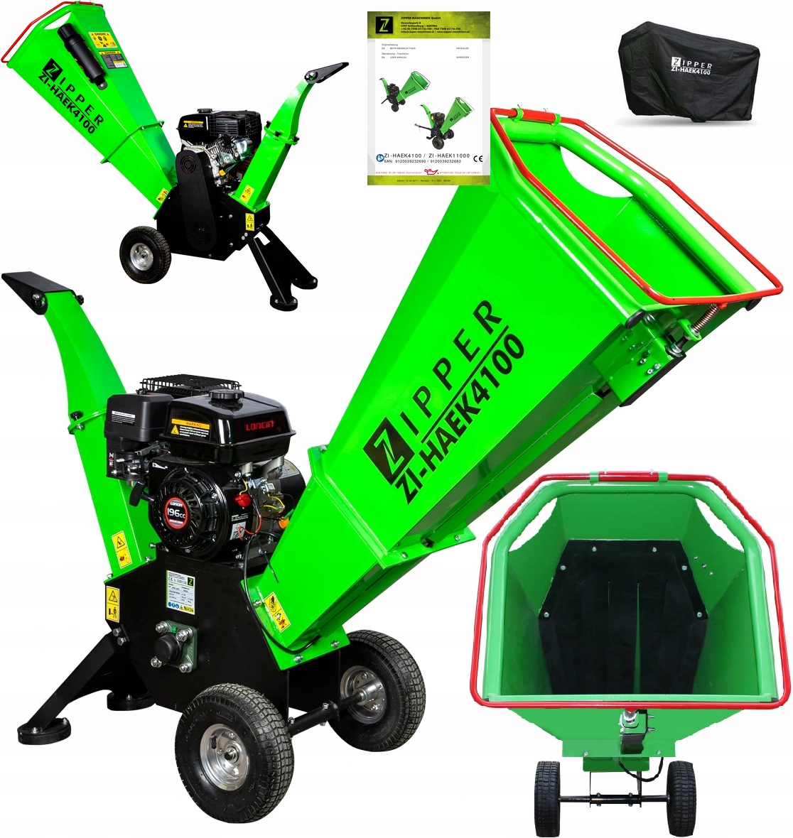 Rozdrabniacz Do Gałęzi / Rębak ZIPPER 5,57KM Rodzaj mechanizmu tnącego rozdrabniacze nożowe