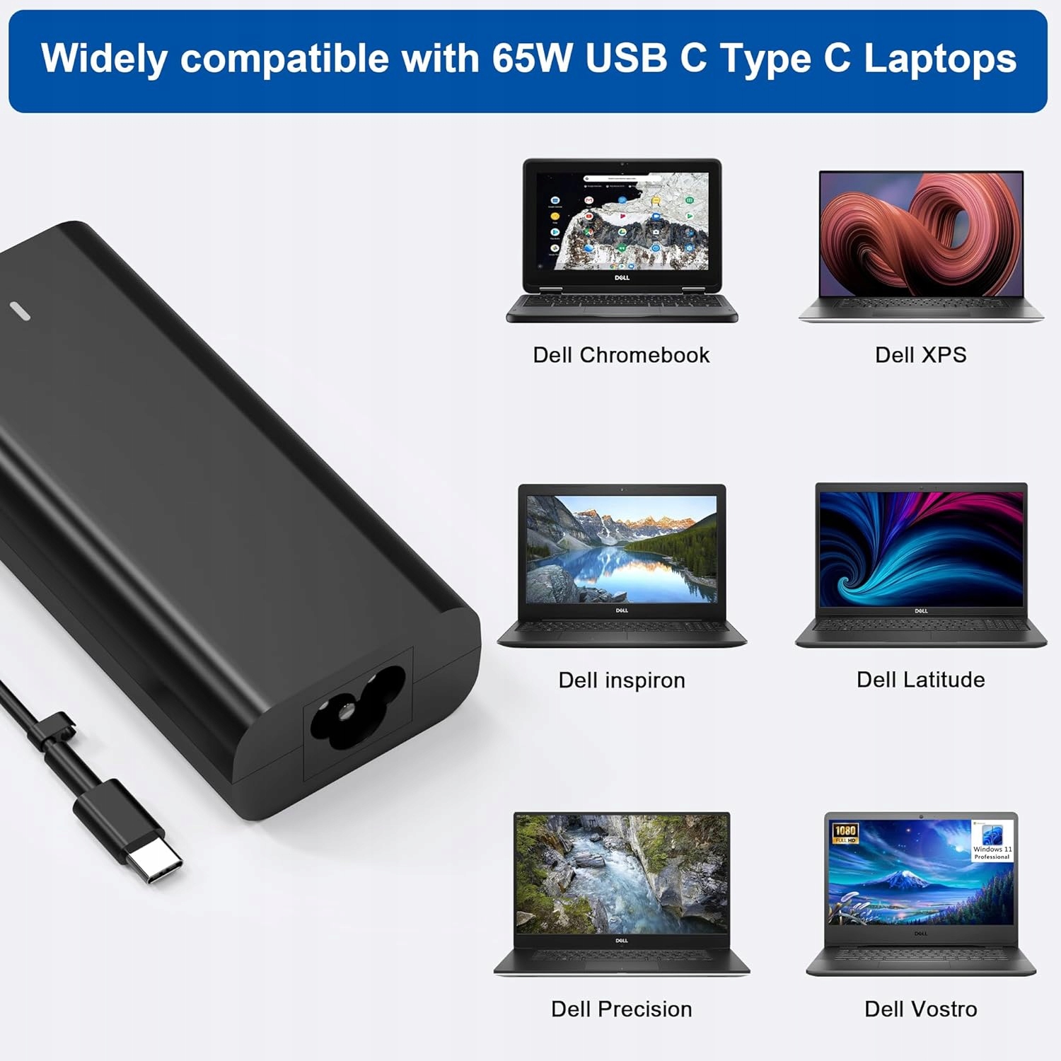 Ładowarka do laptopa USB C 65 W 45 W do Dell Adapter Marka bez marki