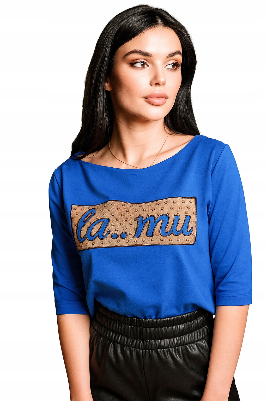 Halenka La..mu Quin základní zlaté zirkony Modrá L/XL -3