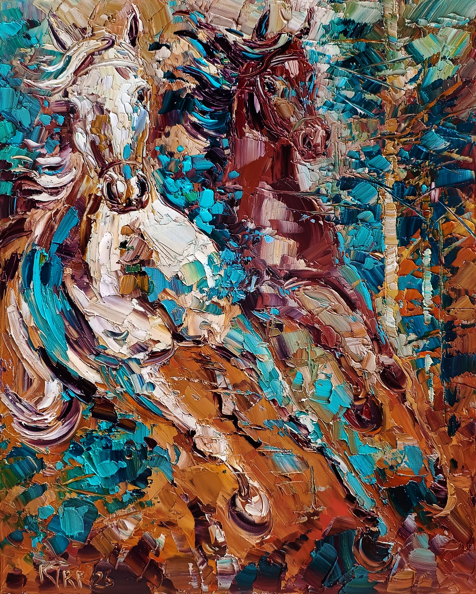- ENERGIA BARW - obraz olejny- 50x40 cm - Krystyna Róż-Pasek